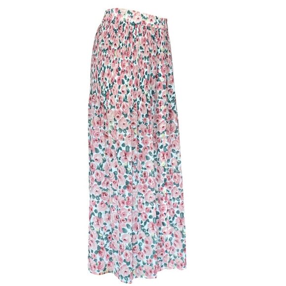 EXPRESS Campaignie Internationale Floral Pull-On/Button-Up Midi Skirt Sz L #345H - Picture 3 of 9